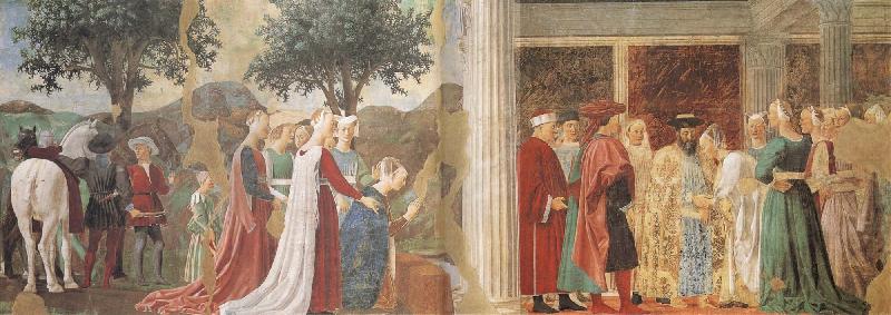 Piero della Francesca The Discovery of the Wood of the True Cross and The Meeting of Solomon and the Queen of Sheba china oil painting image